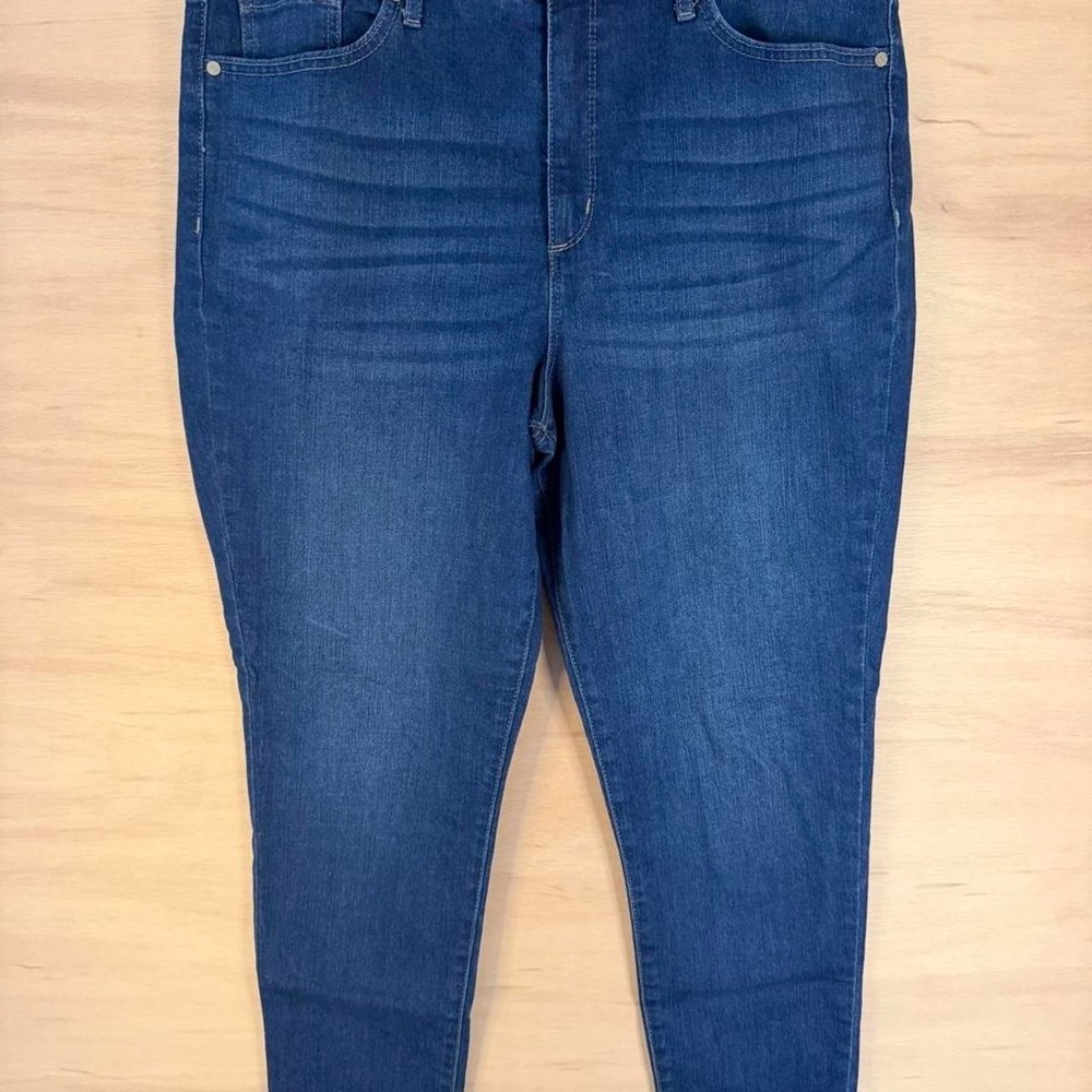 ana A New Approach Womens High Rise Skinny Jeans Dark Wash Blue Size 18
